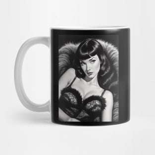 Bettie Page Black and White Portrait Mug